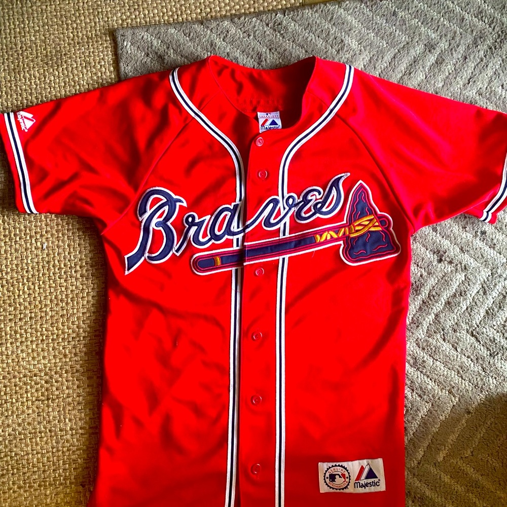 Authentic Majestic small Atlanta Braves alternate jersey. Size- small